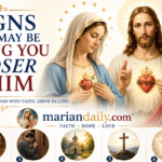 Jesus Christ and the Blessed Virgin Mary on a light background illustrating seven signs that God may be calling a person closer to Him