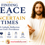 Jesus Christ facing forward with open hands, symbolizing peace, faith, hope, and trust in God's providence during uncertain times